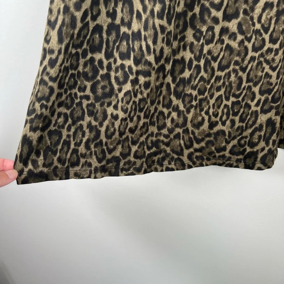 Michael Kors Women's Leopard Print Blouse Tan Black Peasant Mob Wife Flowy Large - Picture 6 of 13